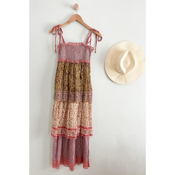 ZIMMERMANN | NWT | Juniper Floral Print Silk-Blend Tiered Maxi Dress | Sz 0 - Picture 2 of 14